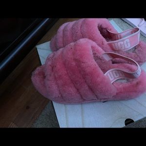 Ugg slide fur slippers